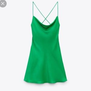 Green Zara silk dress